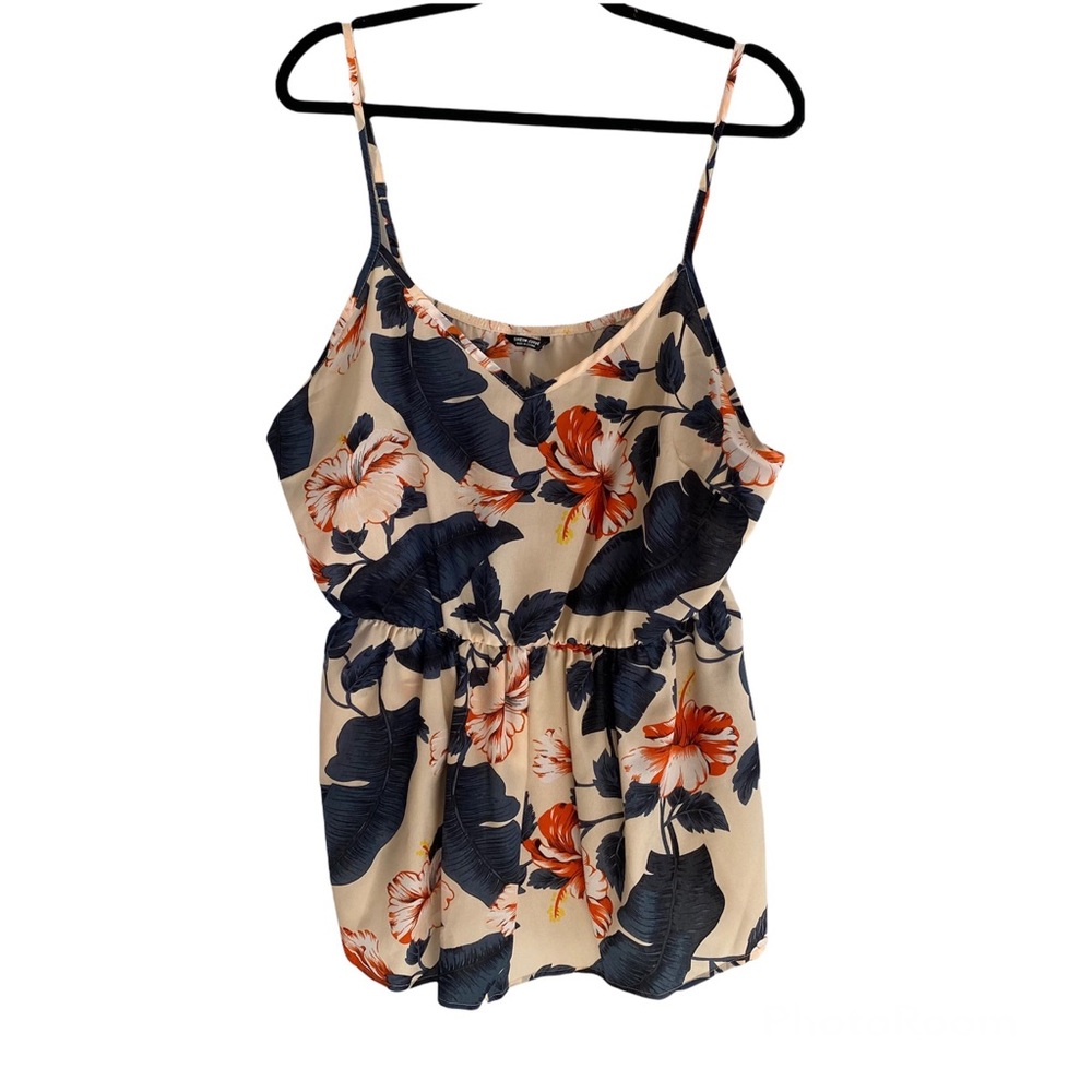 Shein Plus Floral Ruffle Hem Cami Top